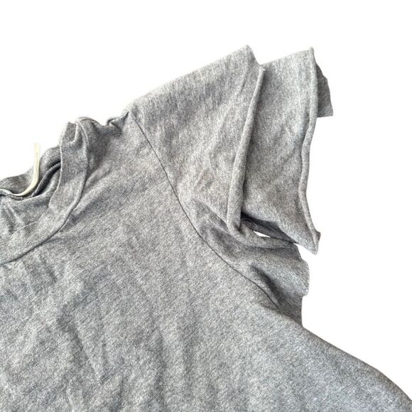 Urban Outfitters Kimchi Blue Tee Odette Ruffled Crop Top Grey Shirt Small - Picture 5 of 7